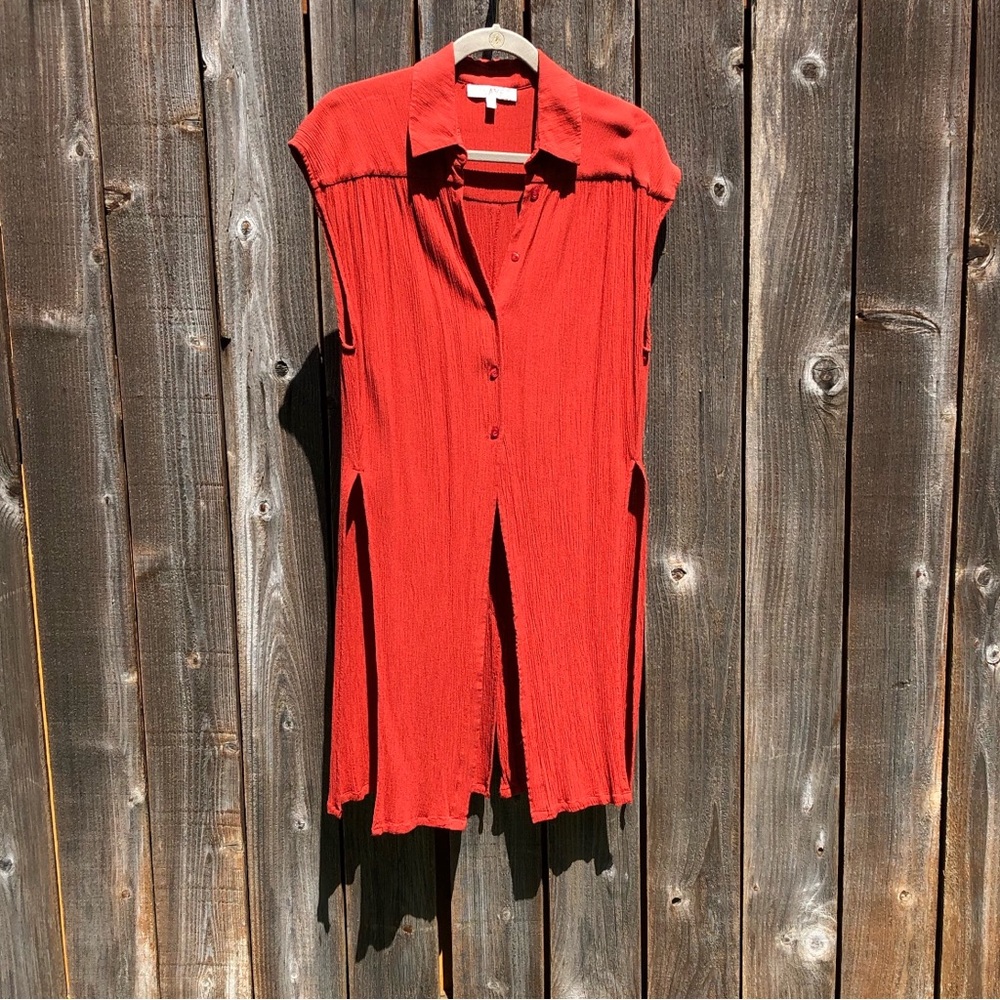 Wayf potenza rust tie waist kimono top duster size small